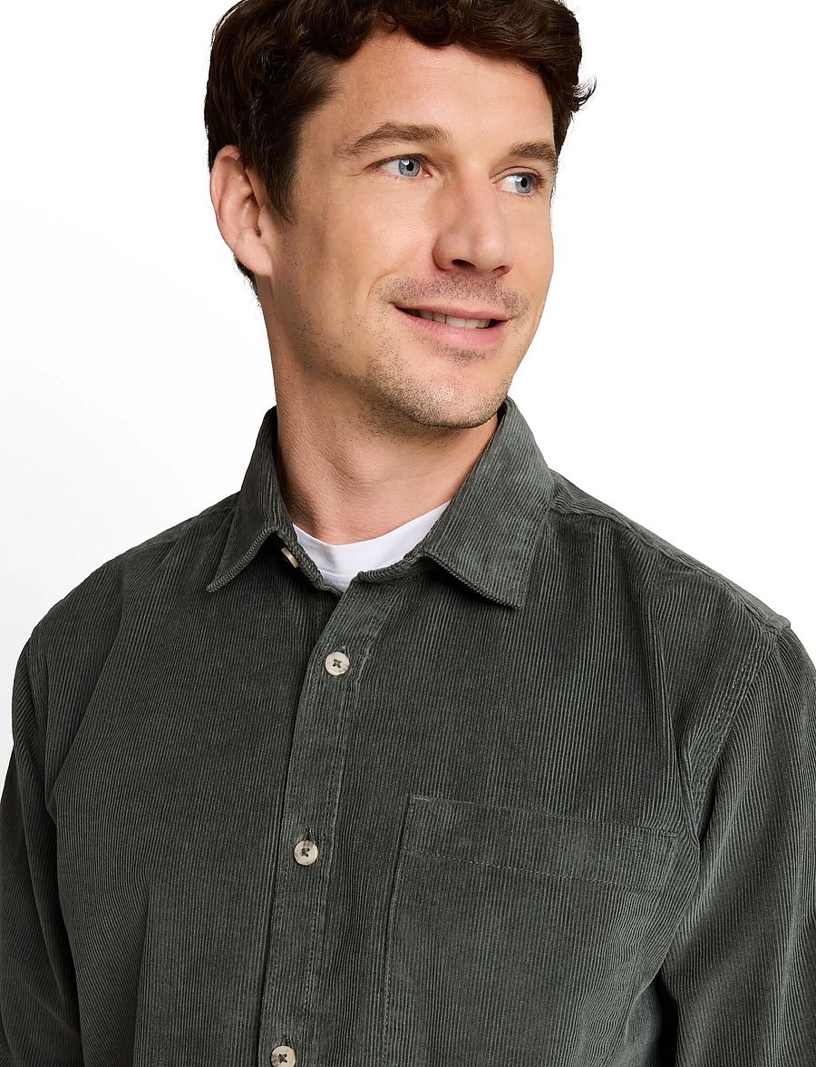 Tom Tailor - soft corduroy shirt - fløjlsskjorter - darkest olive - 4