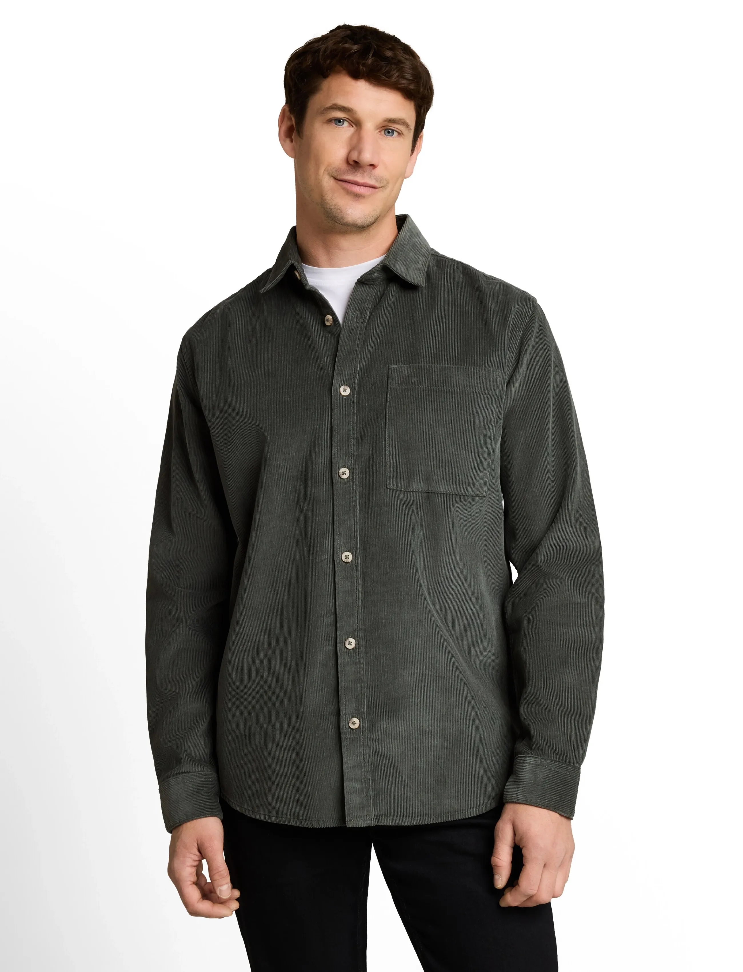 Tom Tailor - soft corduroy shirt - fløjlsskjorter - darkest olive - 5