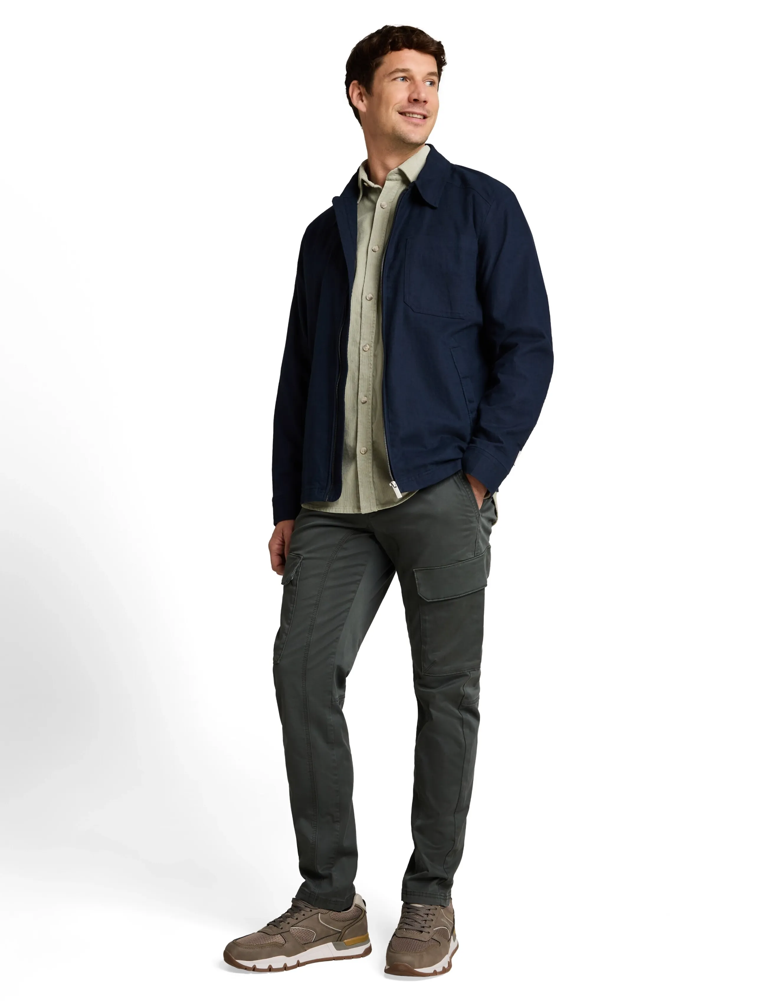 Tom Tailor soft corduroy shirt - Riided - IRON MINT / green