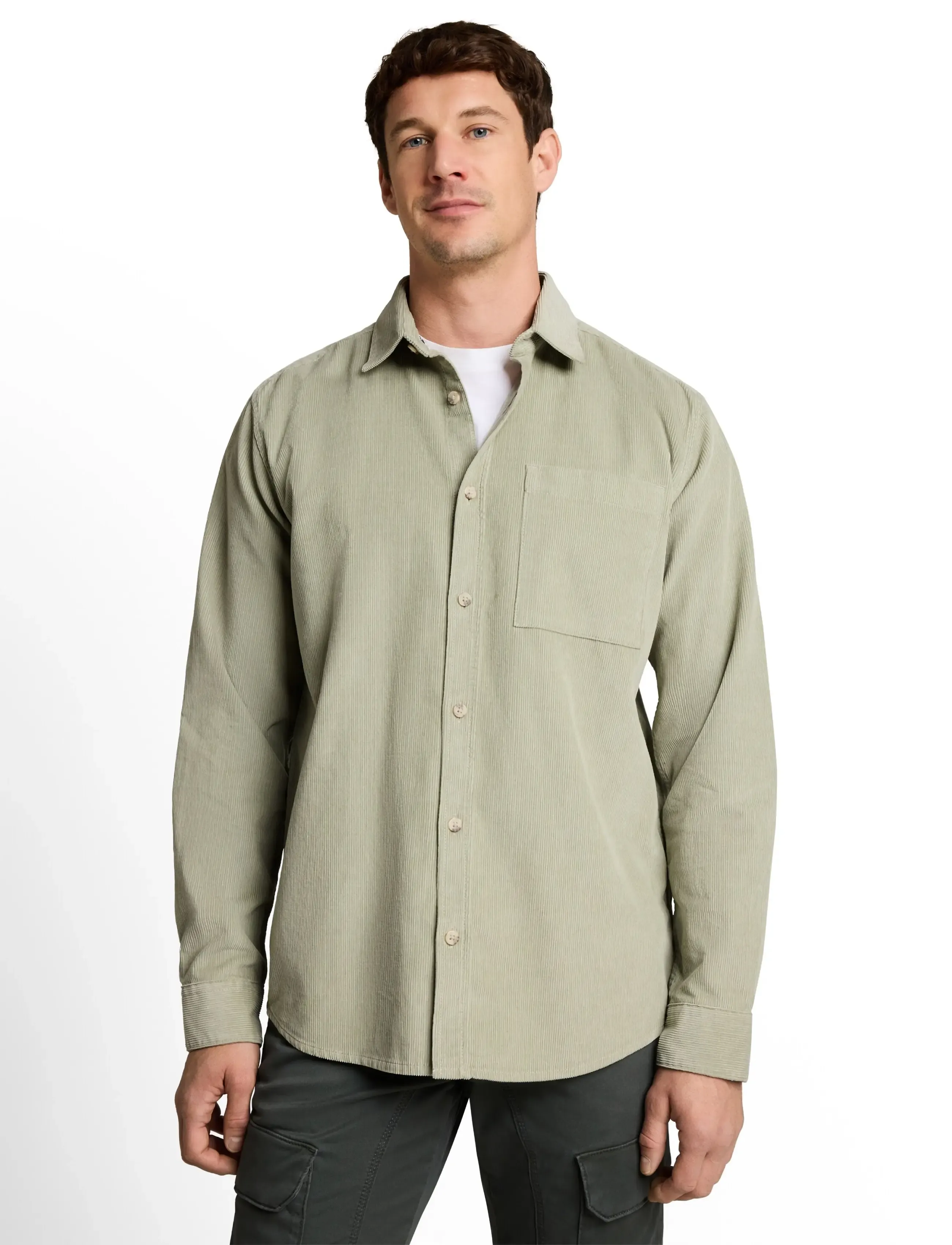 Tom Tailor - soft corduroy shirt - iron mint - 4