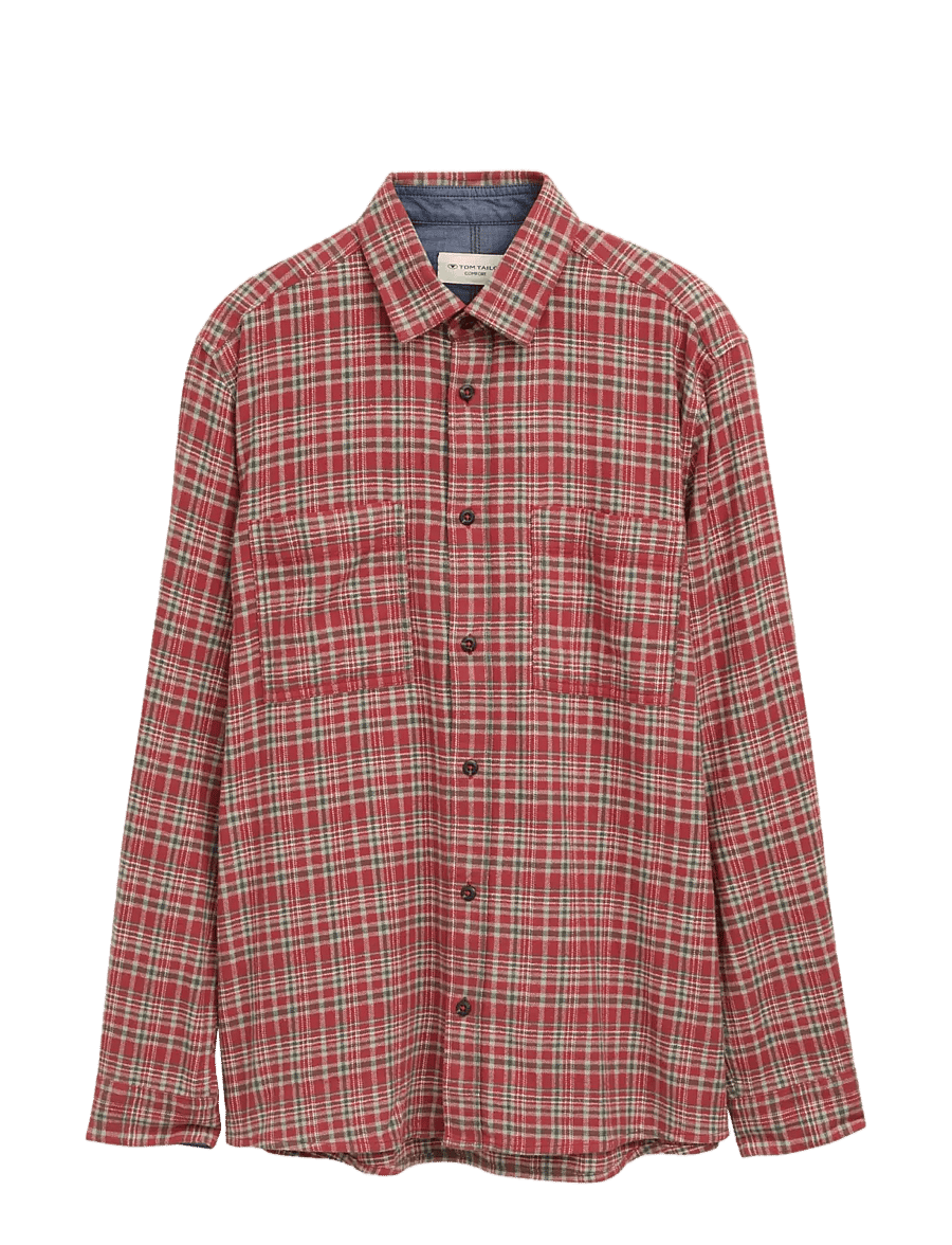 Tom Tailor - comfort checked shirt - checkered shirts - red based mint check - 1