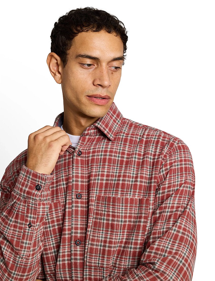Tom Tailor - comfort checked shirt - checkered shirts - red based mint check - 4