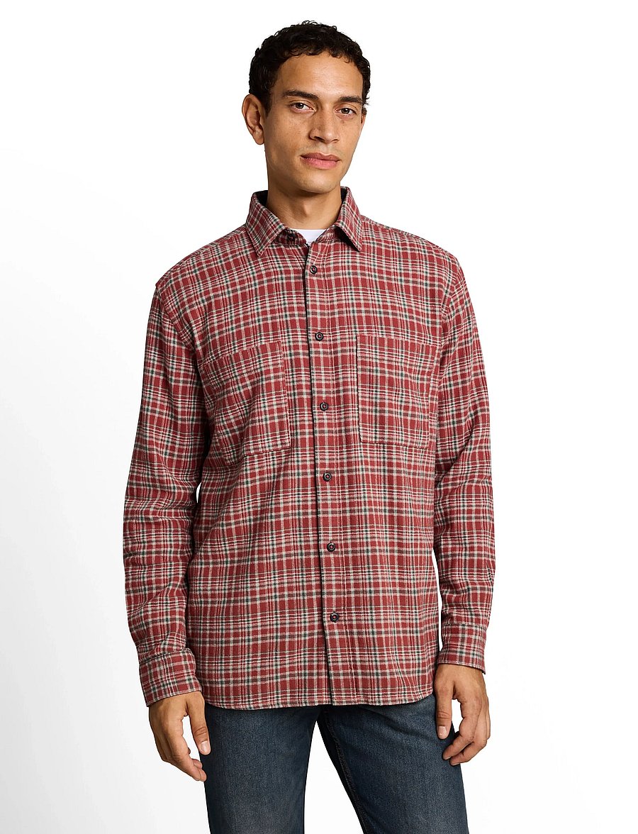 Tom Tailor - comfort checked shirt - checkered shirts - red based mint check - 5
