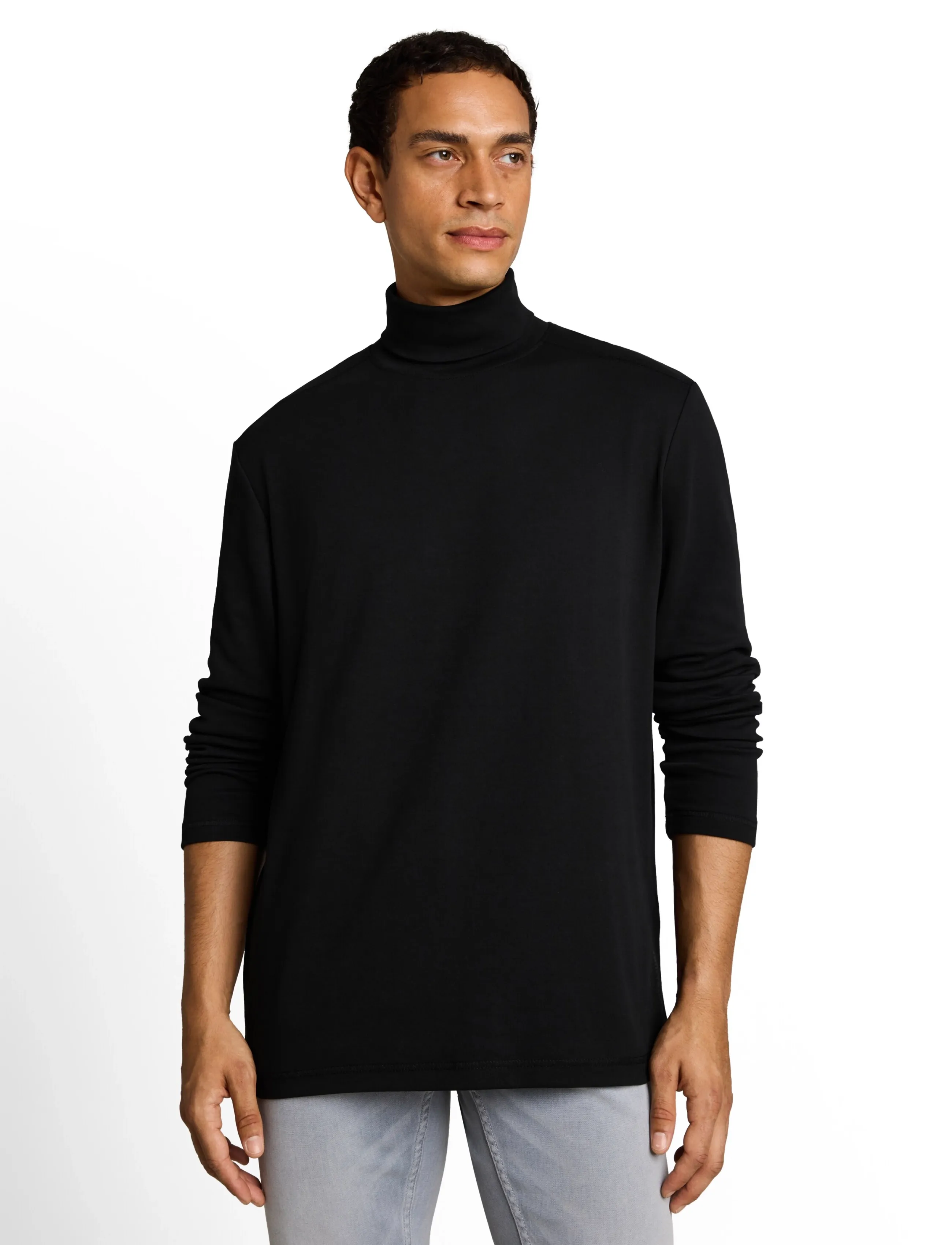 Tom Tailor printed turtleneck - Säsongens färger - BLACK / black