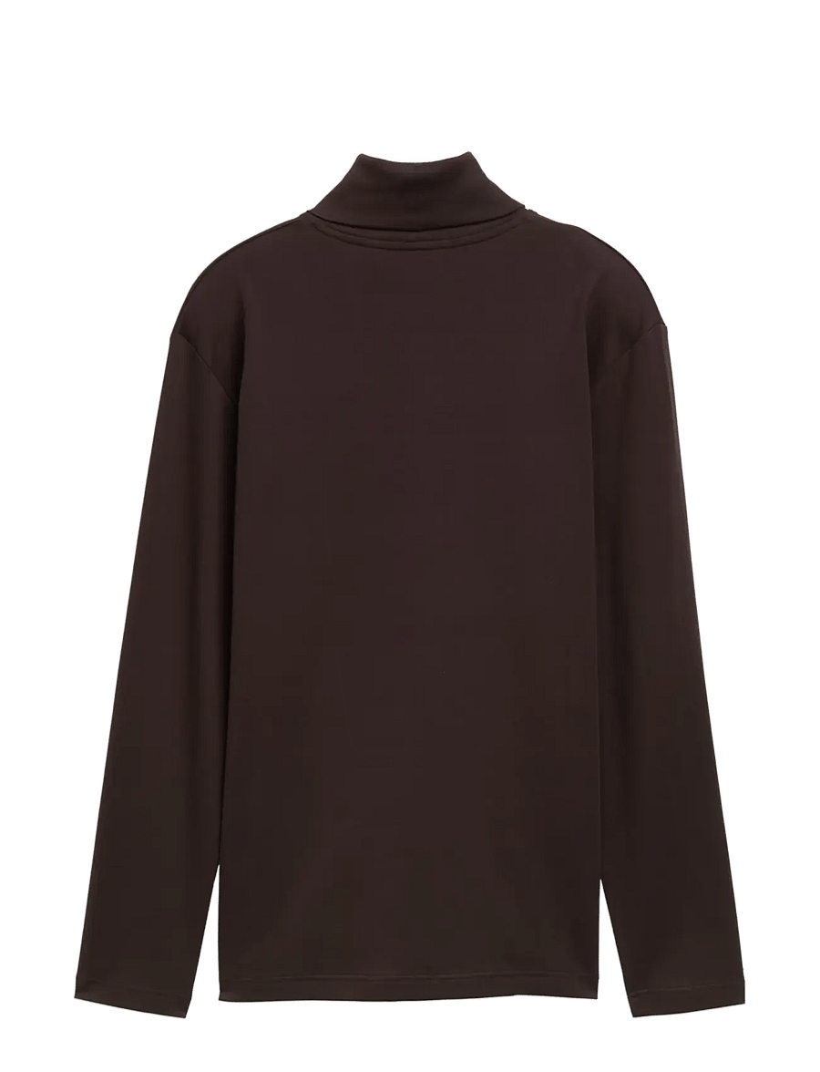 Tom Tailor - printed turtleneck - rullekraver - dark chocolate brown - 2