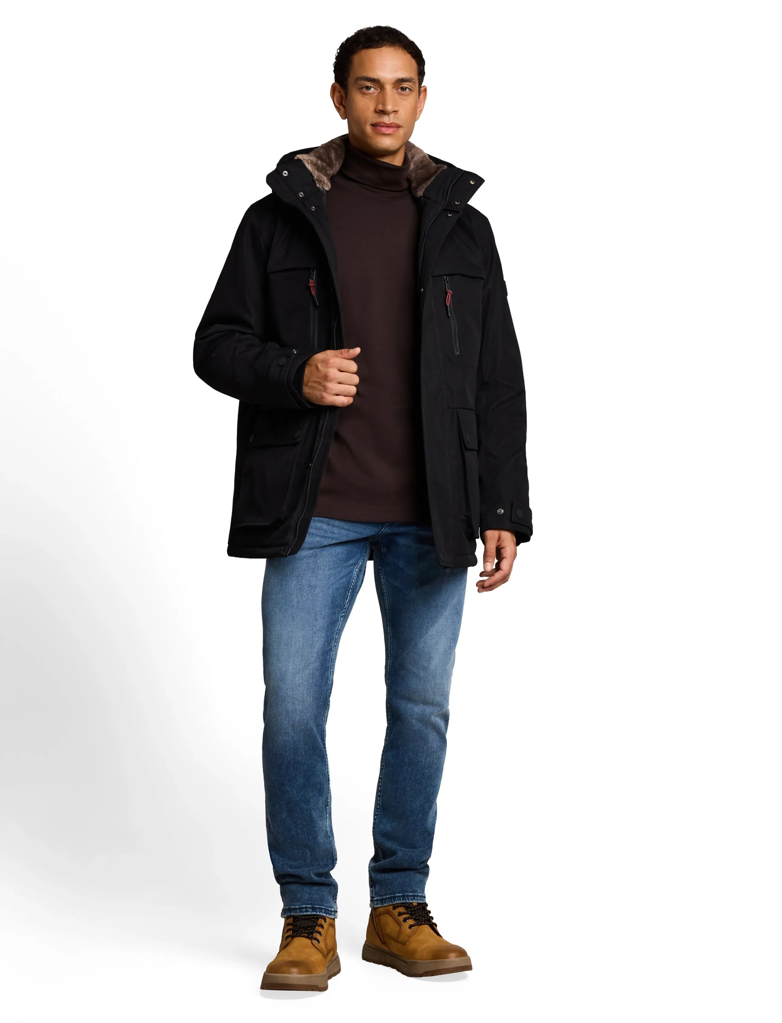 Tom Tailor - printed turtleneck - rullekraver - dark chocolate brown - 0