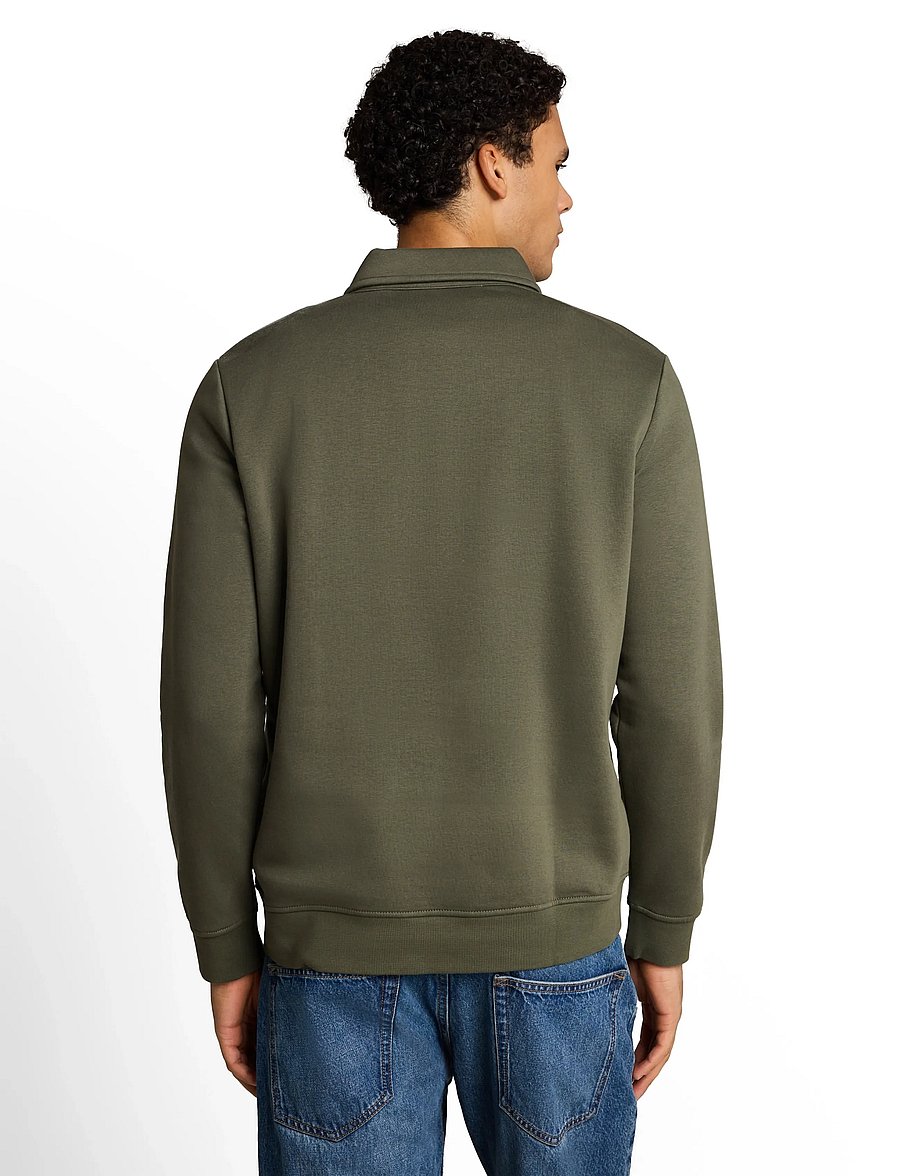 Tom Tailor - buttoned polo collar sweatshirt - långärmade stickade pikétröjor - urban olive green - 3