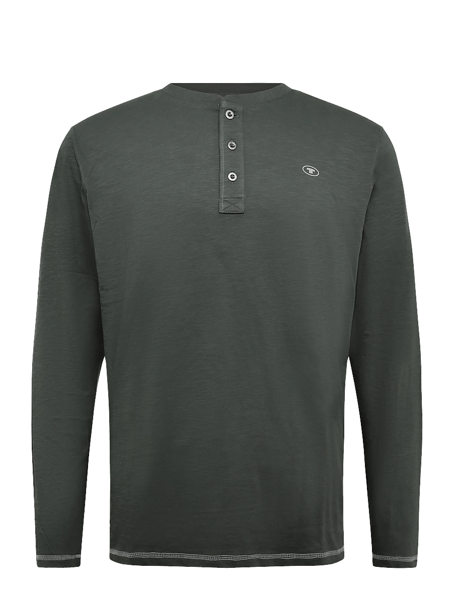 Tom Tailor - longsleeve henley - long-sleeved t-shirts - darkest olive - 1