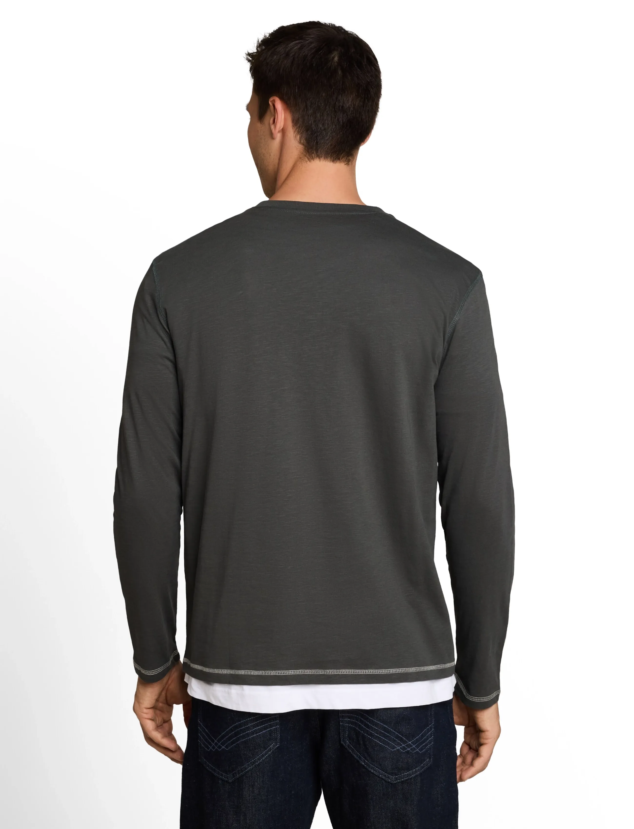Tom Tailor - longsleeve henley - t-shirts - darkest olive - 3