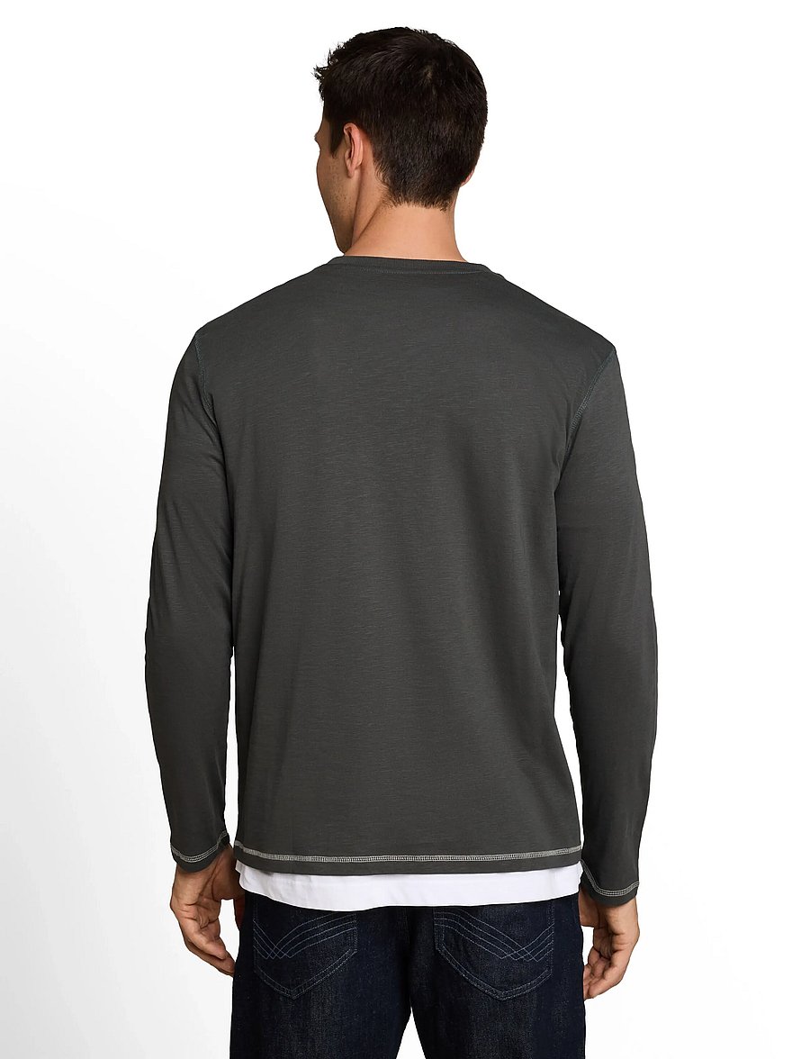 Tom Tailor - longsleeve henley - long-sleeved t-shirts - darkest olive - 3
