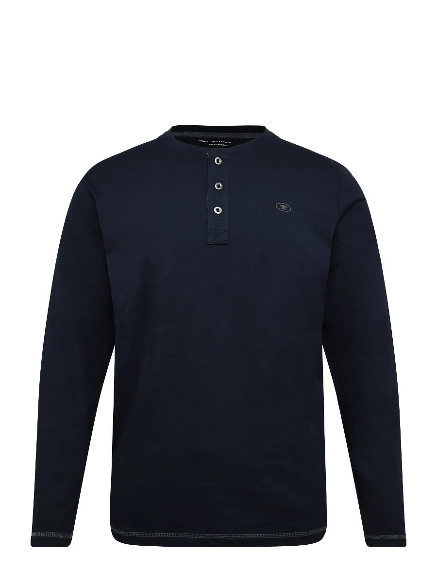 Tom Tailor - longsleeve henley - långärmade t-shirts - sky captain blue - 1