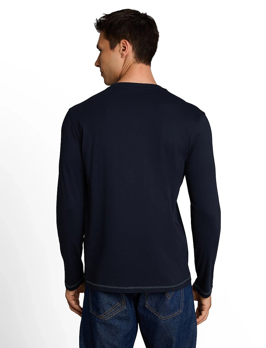 Tom Tailor - longsleeve henley - långärmade t-shirts - sky captain blue - 3