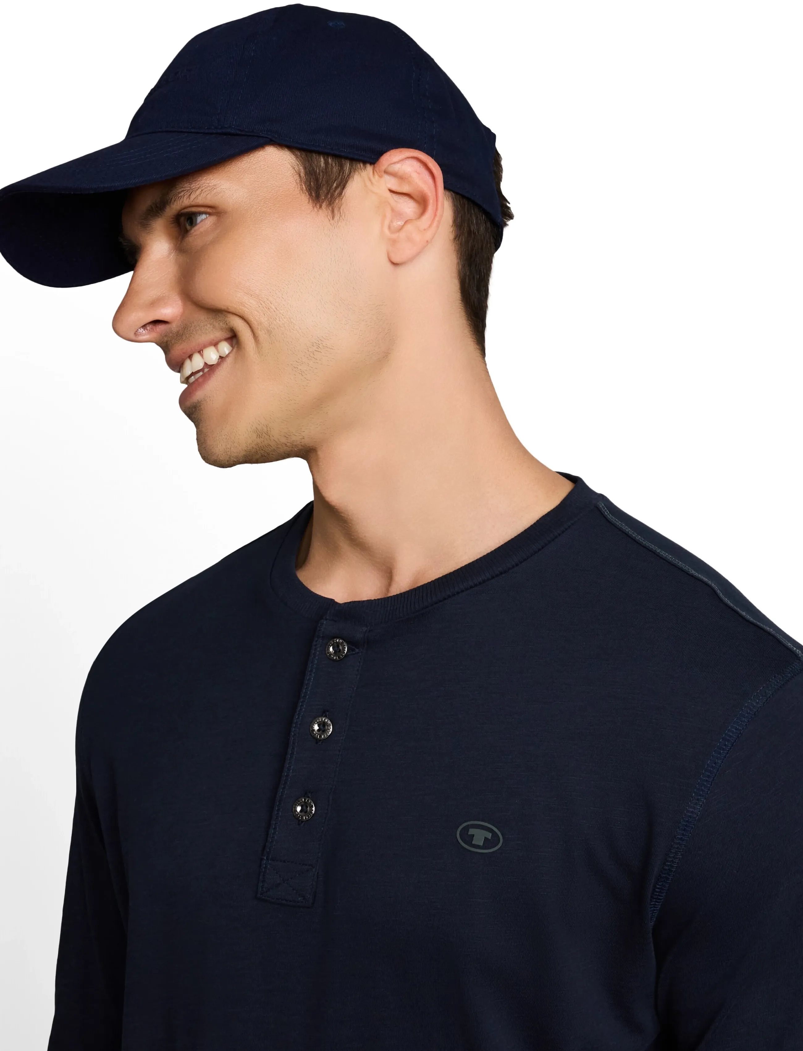 Tom Tailor - longsleeve henley - långärmade t-shirts - sky captain blue - 4