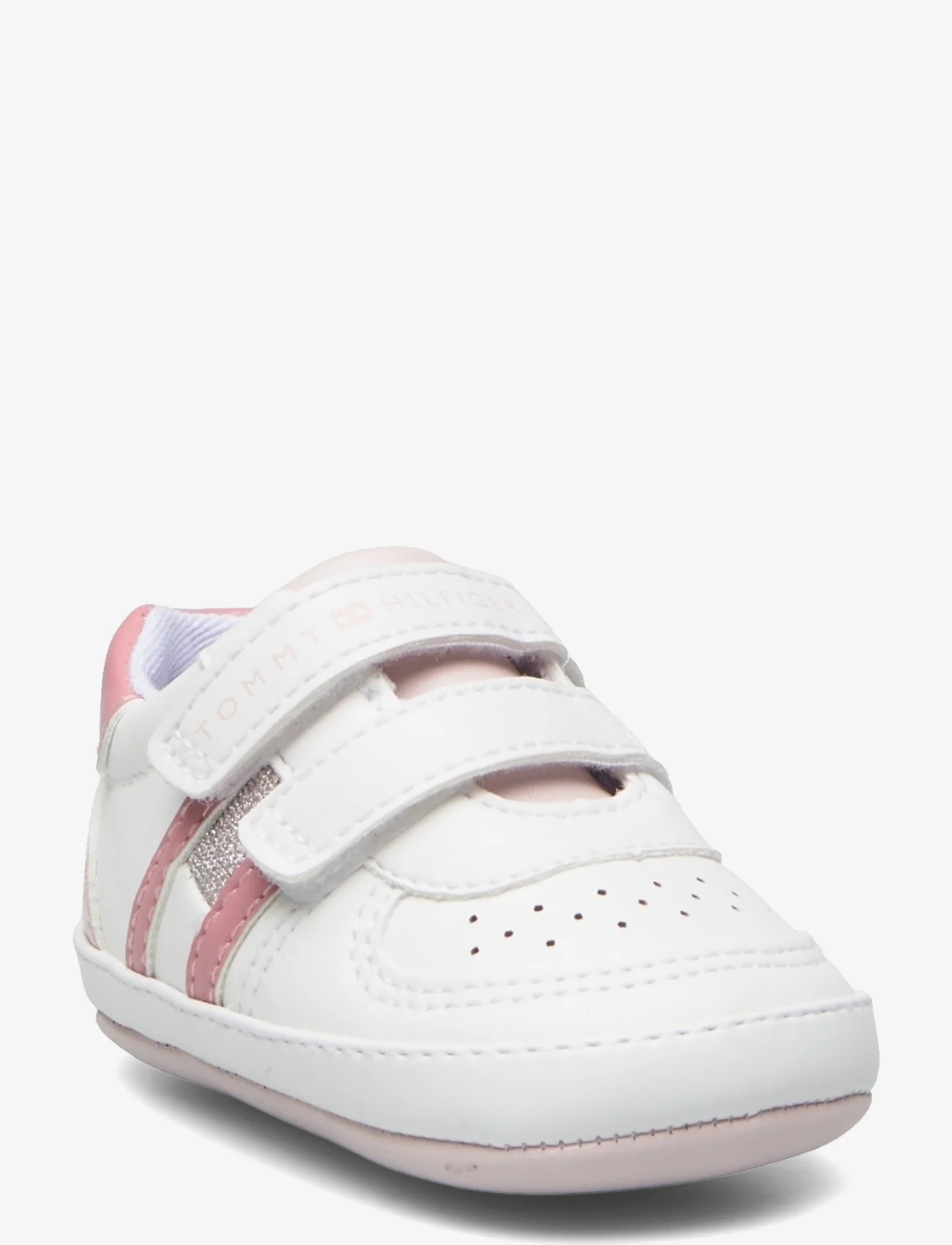 Tommy Hilfiger - FLAG LOW CUT VELCRO SHOE - lowest prices - white/pink - 0