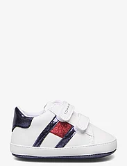 Tommy Hilfiger - FLAG LOW CUT VELCRO SHOE - sommarfynd - white/blue - 1