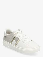 FLAG LOW CUT LACE-UP SNEAKER - OFF WHITE/PLATINUM