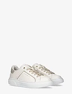 LOW CUT LACE-UP SNEAKER - OFF WHITE/PLATINUM