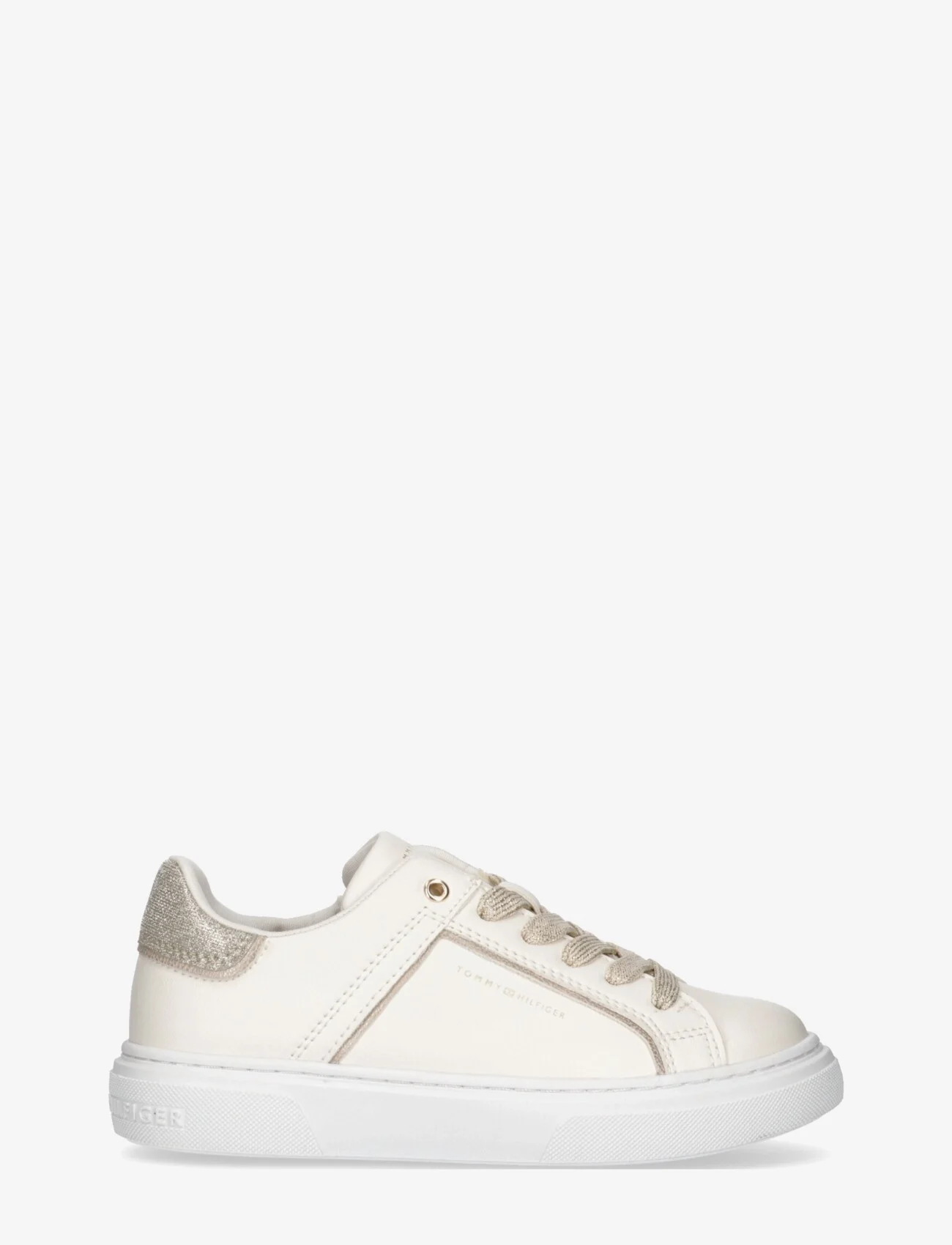 Tommy Hilfiger - LOW CUT LACE-UP SNEAKER - summer savings - off white/platinum - 1