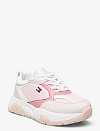 LOW CUT LACE-UP SNEAKER - PINK/WHITE