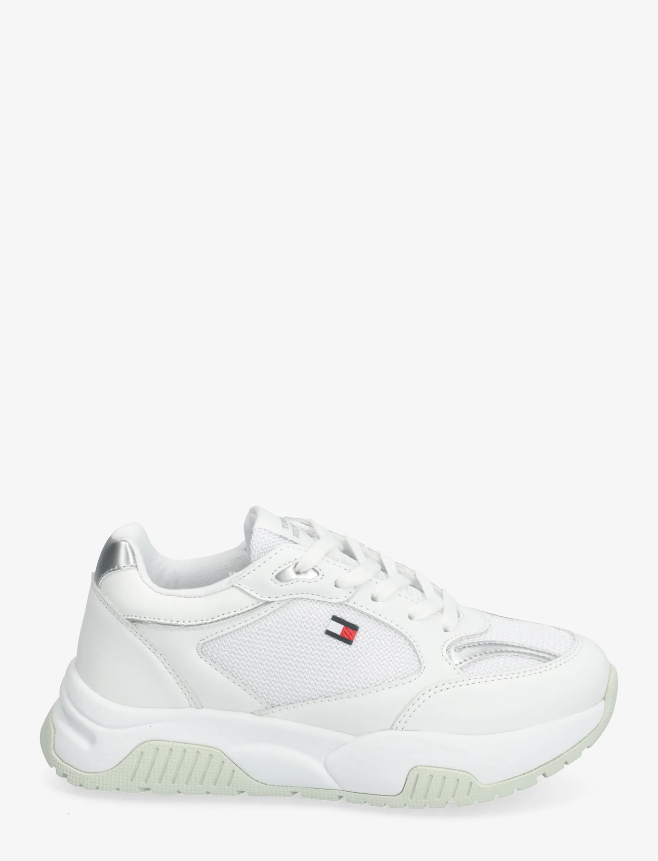 Tommy Hilfiger - LOW CUT LACE-UP SNEAKER - sommarfynd - white/silver - 1