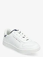 LOW CUT LACE-UP SNEAKER - WHITE/BLUE