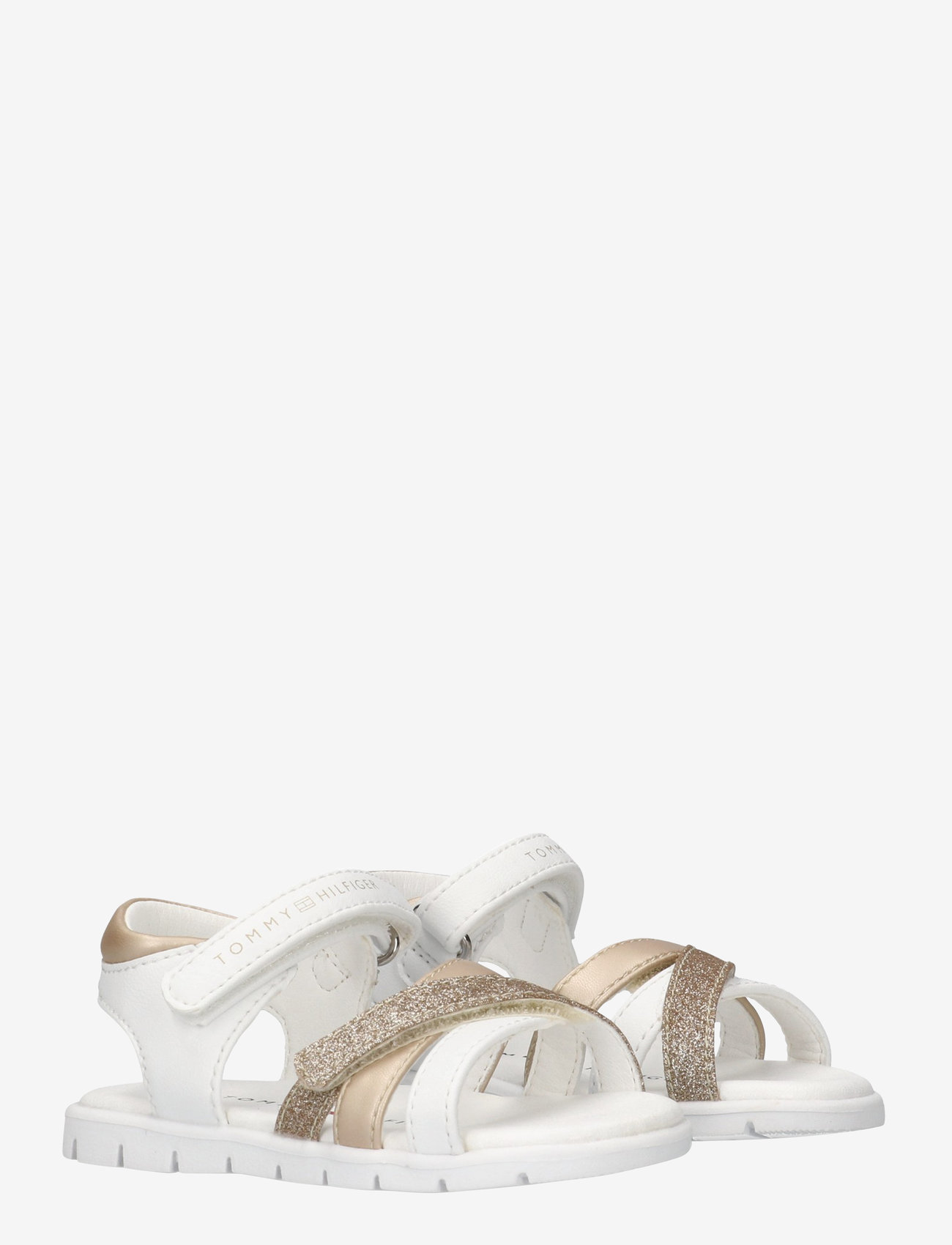 Tommy Hilfiger - Girls glitter velcro sandals - sandals - white/gold - 0
