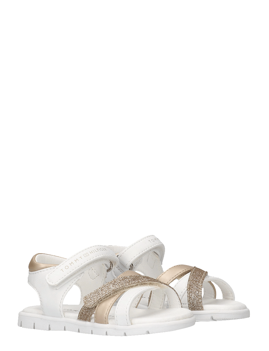 Tommy Hilfiger - Girls glitter velcro sandals - sandaalid - white/gold - 0
