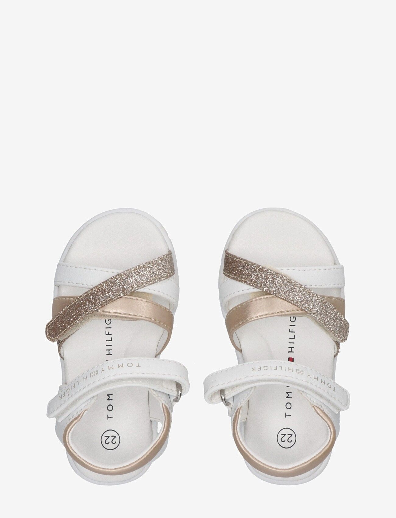 Tommy Hilfiger - Girls glitter velcro sandals - sandals - white/gold - 2