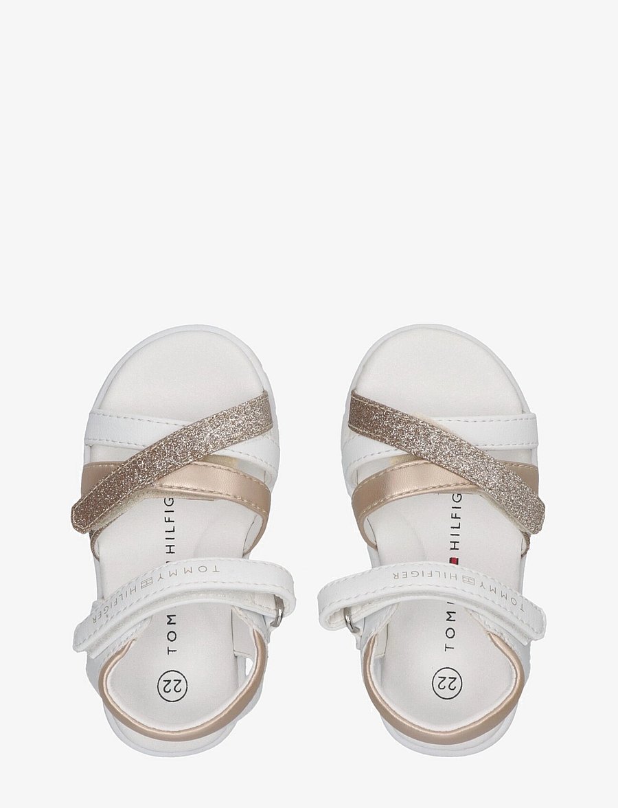 Tommy Hilfiger - Girls glitter velcro sandals - sandaalid - white/gold - 2