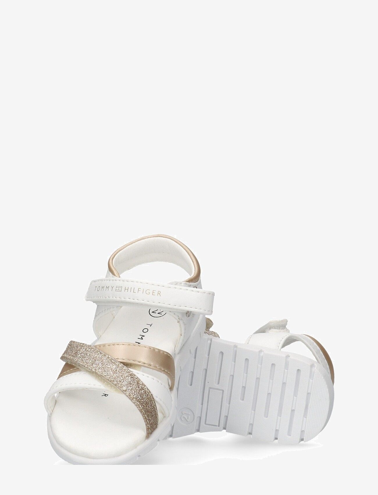 Tommy Hilfiger - Girls glitter velcro sandals - sandals - white/gold - 3