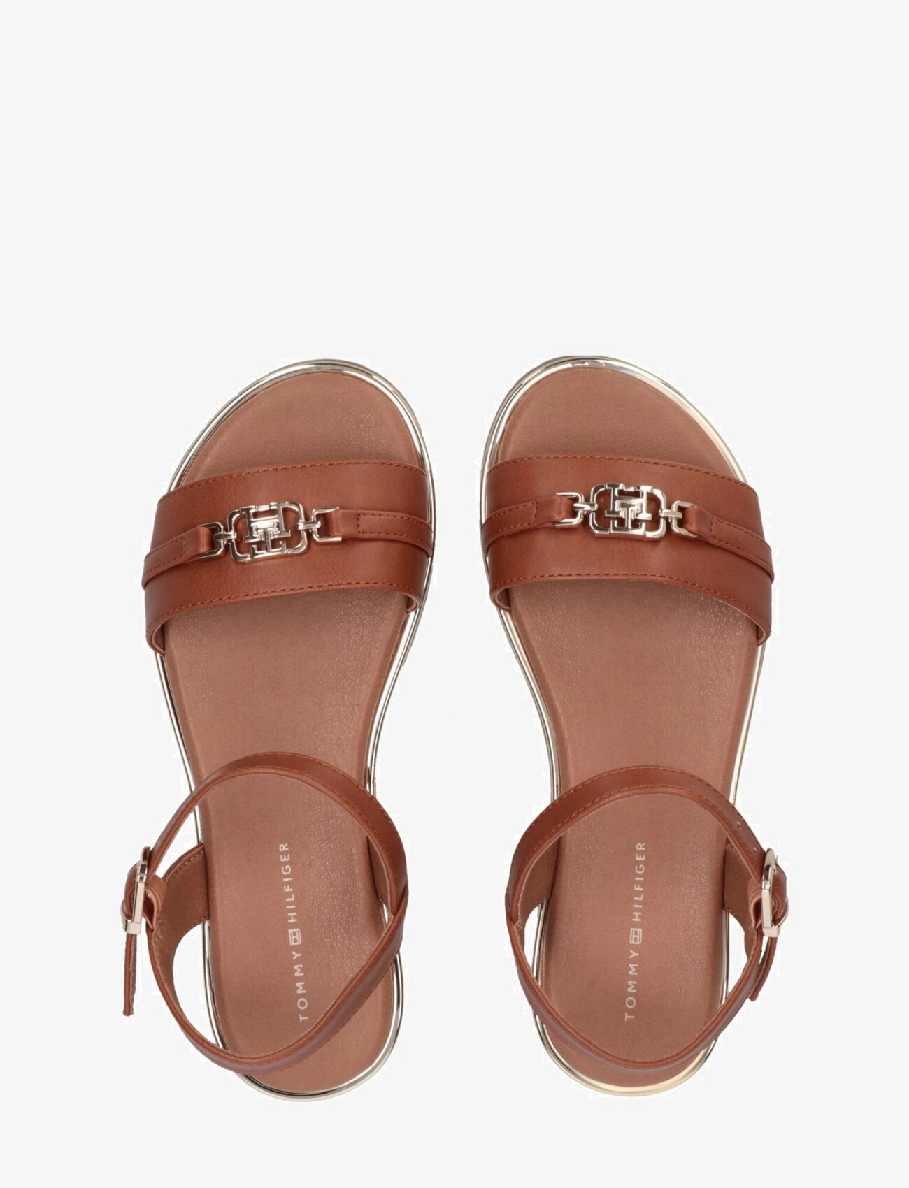 Tommy Hilfiger - Girls sandals with Tommy Hilfiger golden accessory - cognac - 2