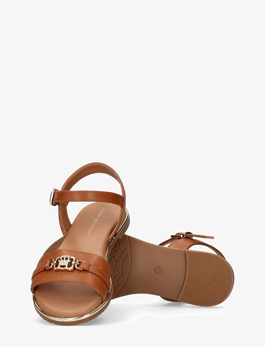 Tommy Hilfiger - Girls sandals with Tommy Hilfiger golden accessory - cognac - 3
