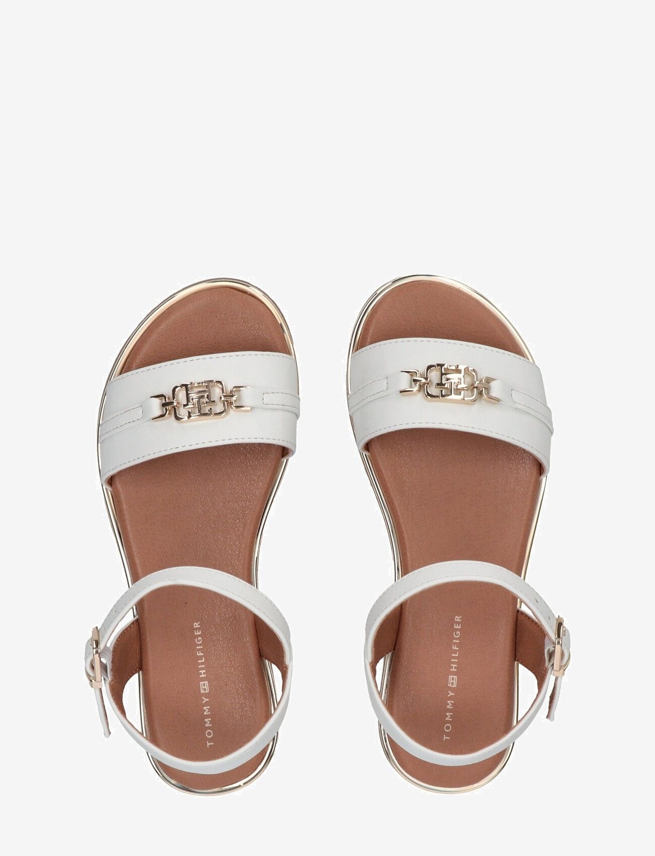 Tommy Hilfiger - Girls sandals with Tommy Hilfiger golden accessory - sandaler - white - 2
