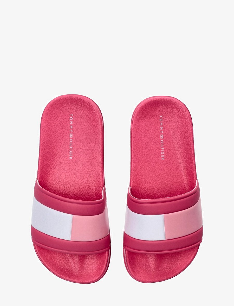 Tommy Hilfiger - Girl Flag print pool slide - glissières de piscine - fuchsia - 2