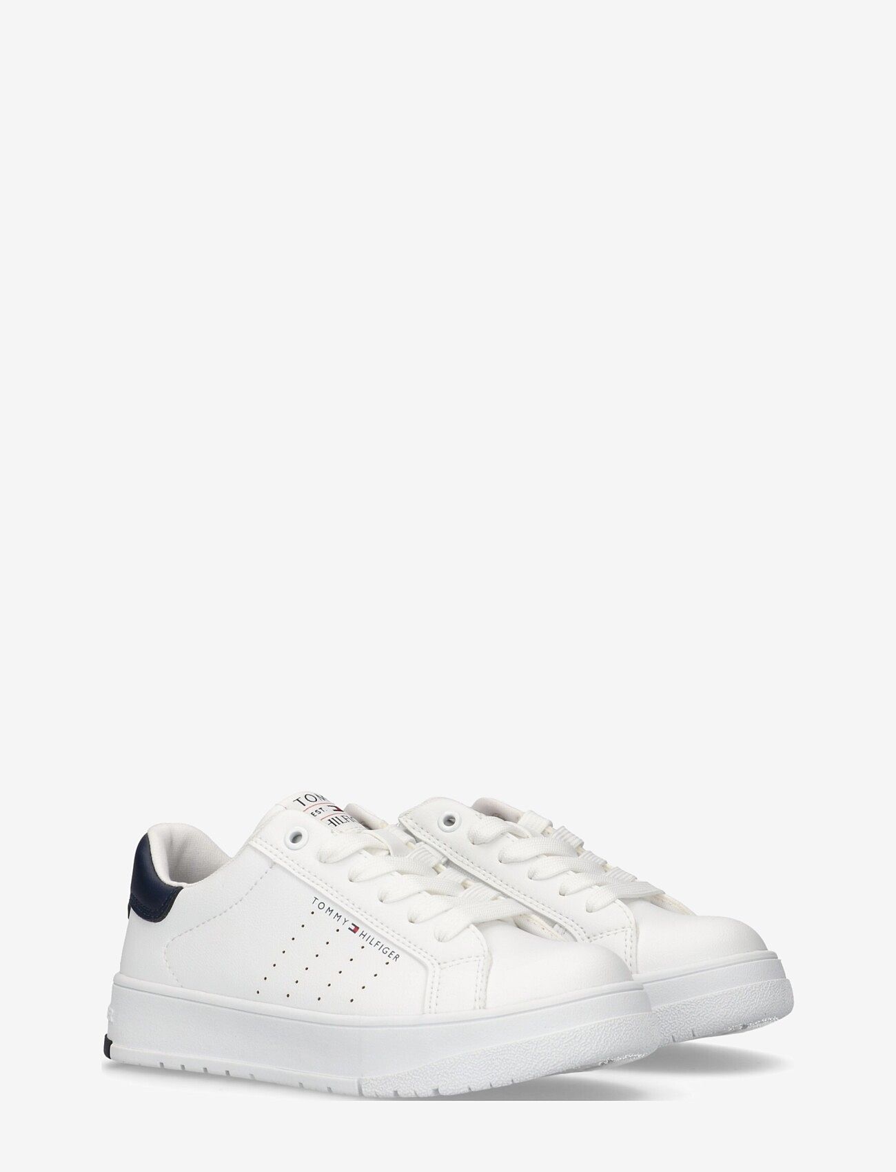 Tommy Hilfiger - TOMMY HILFIGER LOW CUT LACE-UP SNEAKER - låga sneakers - white/blue - 0