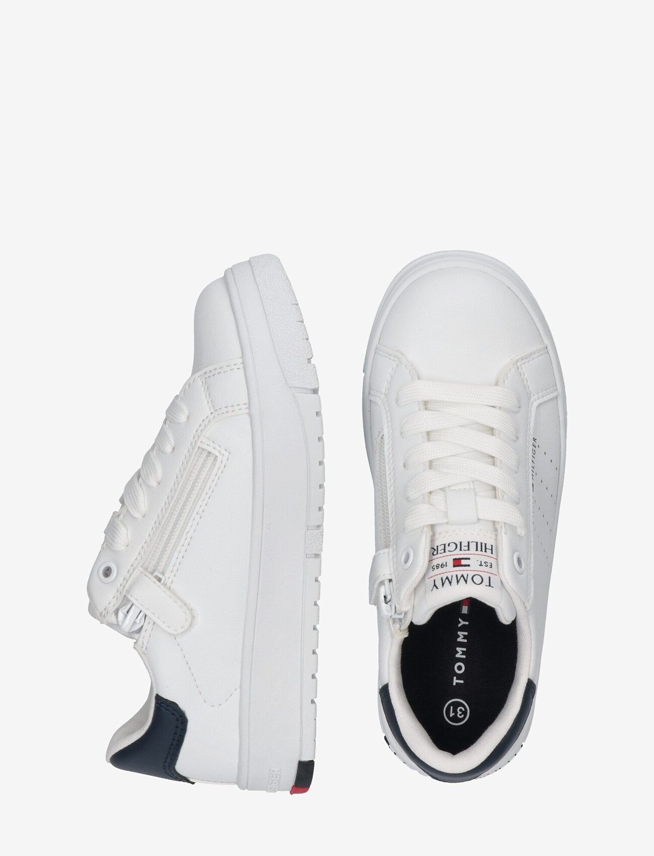 Tommy Hilfiger - TOMMY HILFIGER LOW CUT LACE-UP SNEAKER - låga sneakers - white/blue - 3