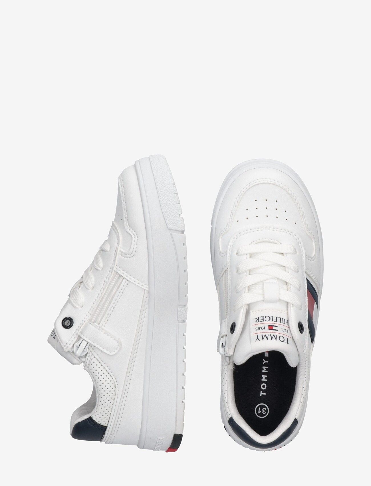 Tommy Hilfiger - TOMMY HILFIGER LOW CUT LACE-UP SNEAKER - lave sneakers - white/blue - 4