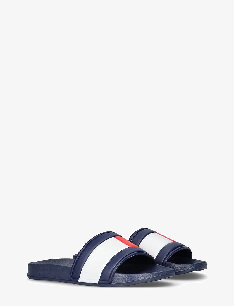 Tommy Hilfiger - Kids Flag print pool slide - basseiniplätud - blue - 0