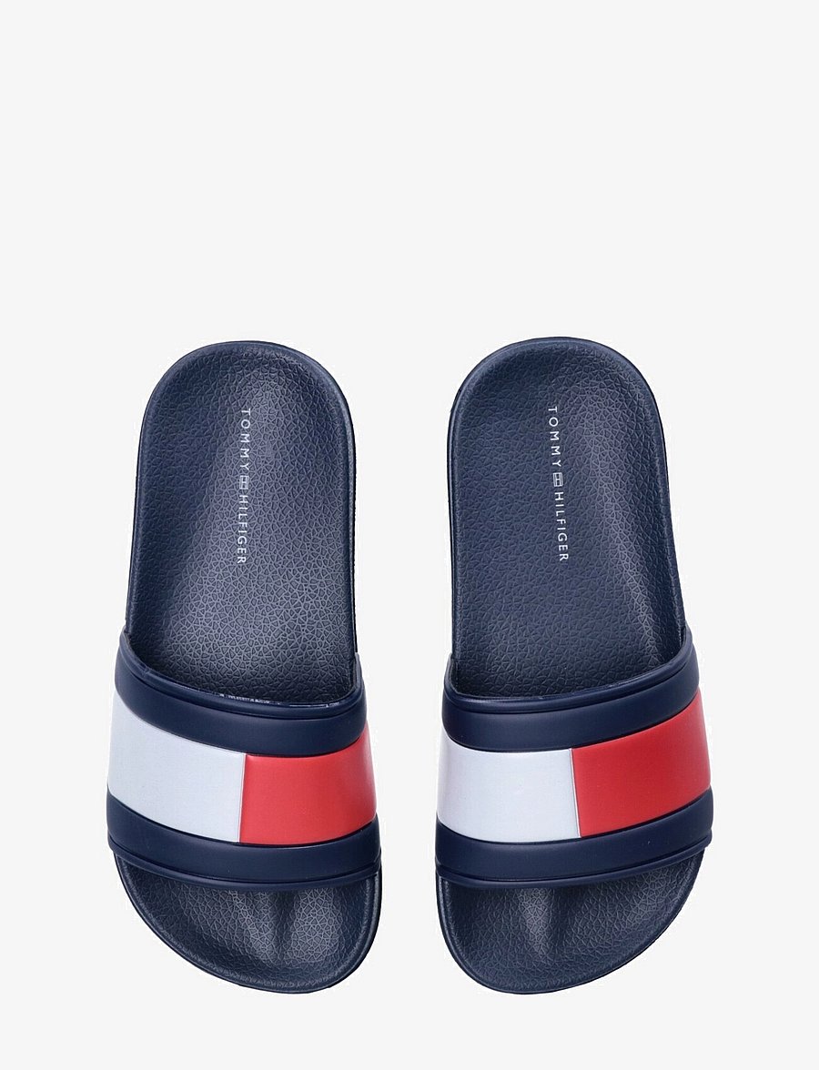 Tommy Hilfiger - Kids Flag print pool slide - badelatschen - blue - 2