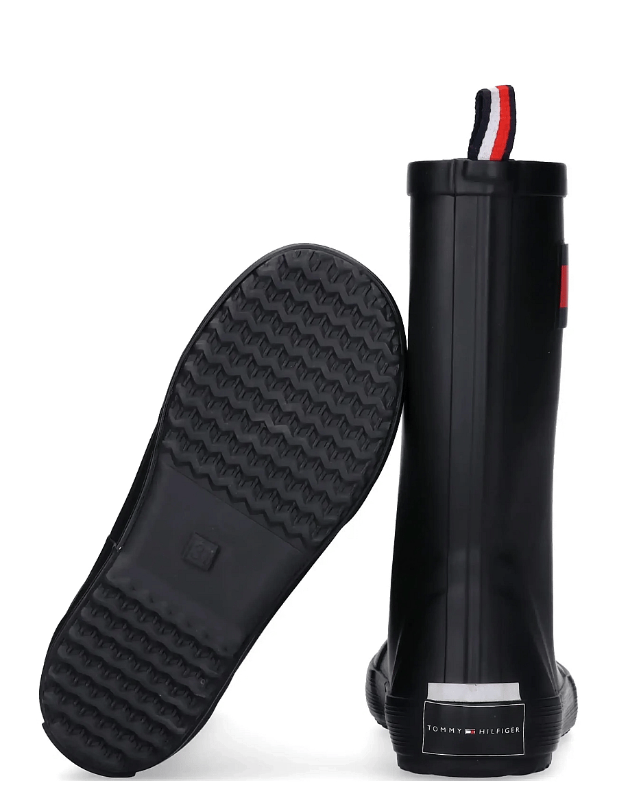 Tommy Hilfiger - FLAG RAIN BOOT BLACK - ungefütterte gummistiefel - black - 3