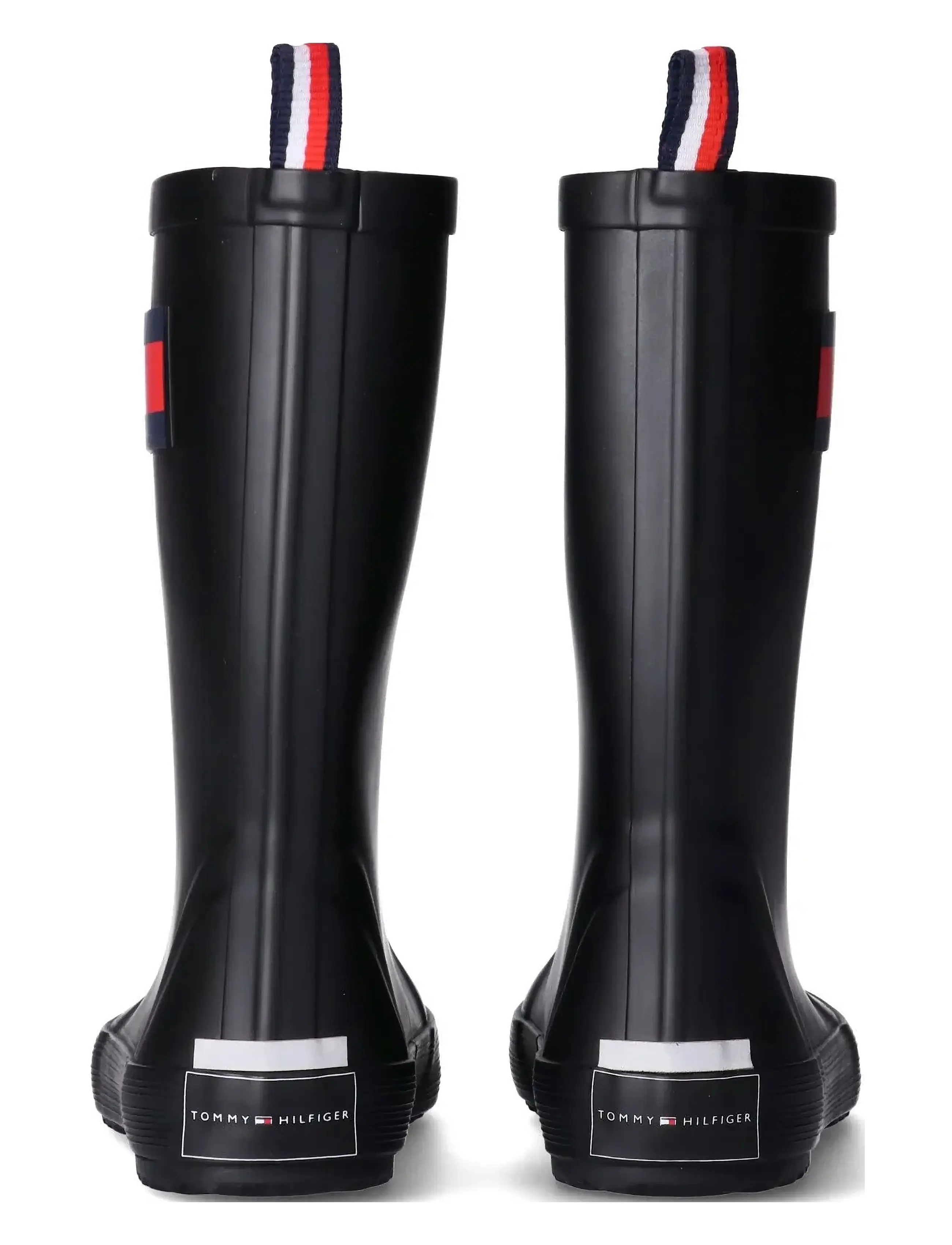 Tommy Hilfiger - FLAG RAIN BOOT BLACK - ungefütterte gummistiefel - black - 4