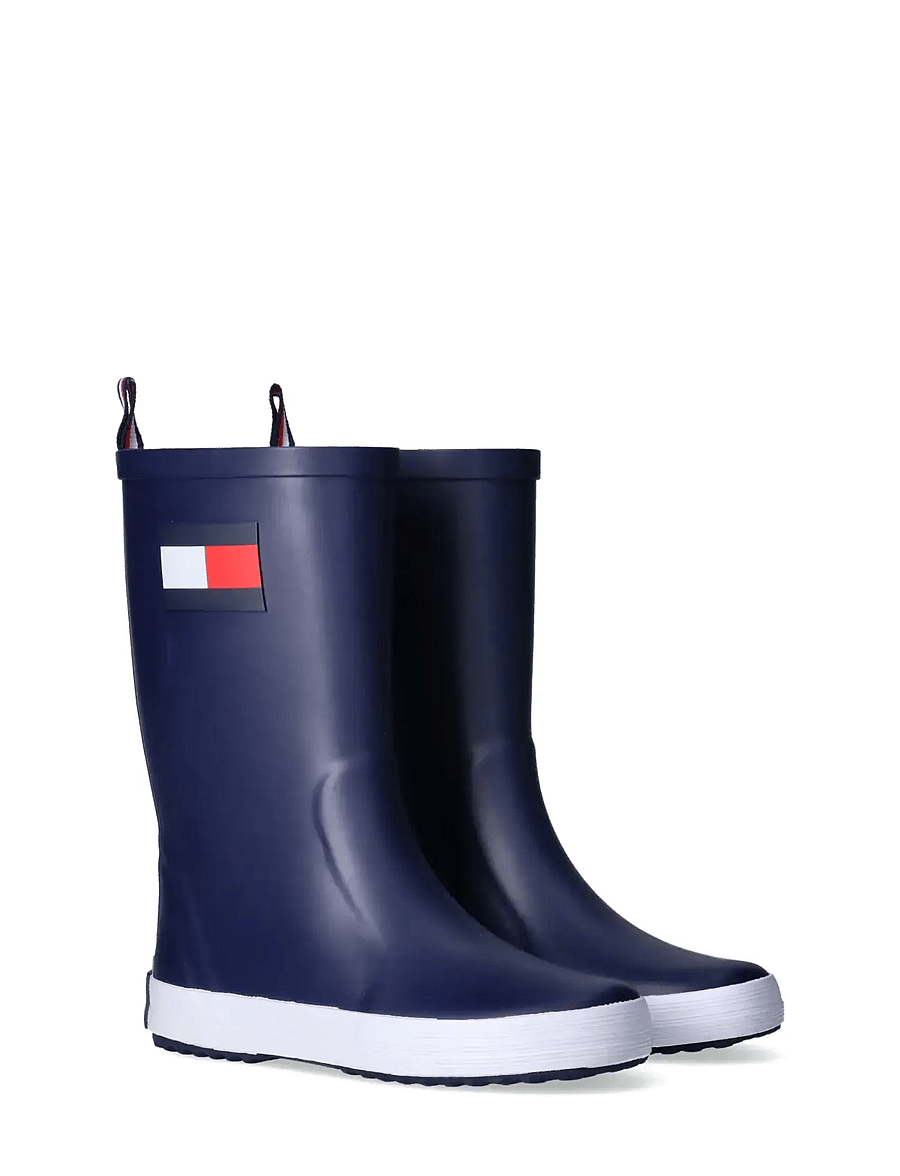 Tommy Hilfiger - FLAG RAIN BOOT BLACK - les bottes non doublées en caoutchouc - blue - 0