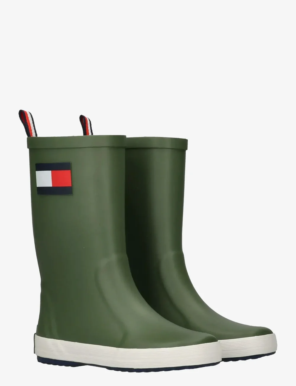 Tommy Hilfiger - TOMMY HILFIGER FLAG RAIN BOOT - les bottes doublées en caoutchouc - military green - 0