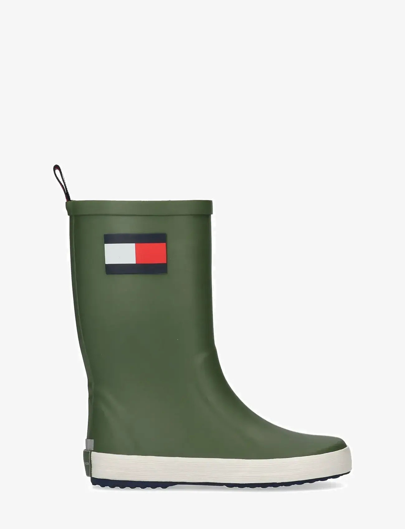 Tommy Hilfiger - TOMMY HILFIGER FLAG RAIN BOOT - unlined rubberboots - military green - 1