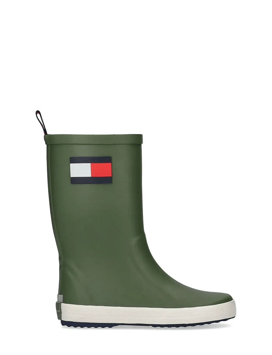Tommy Hilfiger - FLAG RAIN BOOT BLACK - gummistøvler uden for - military green - 1