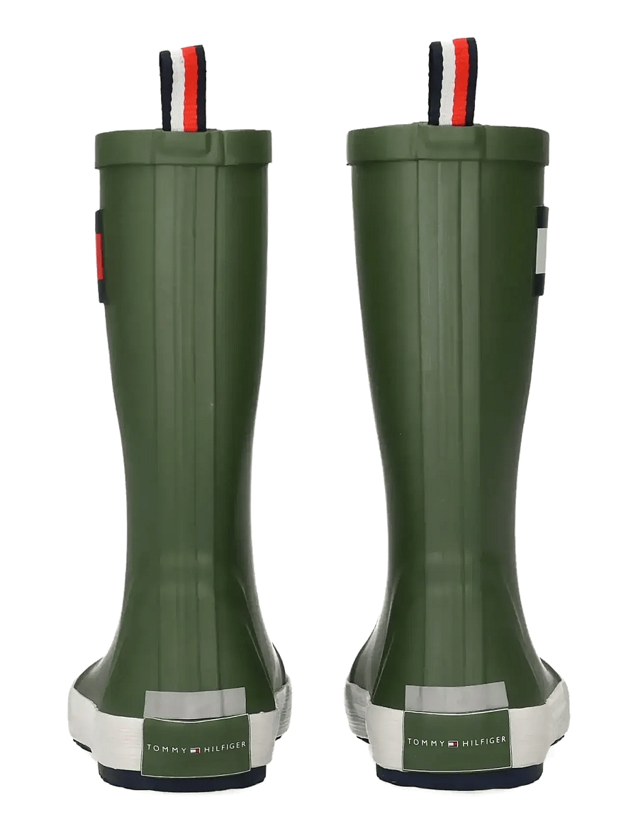 Tommy Hilfiger - FLAG RAIN BOOT BLACK - gummistøvler uden for - military green - 4