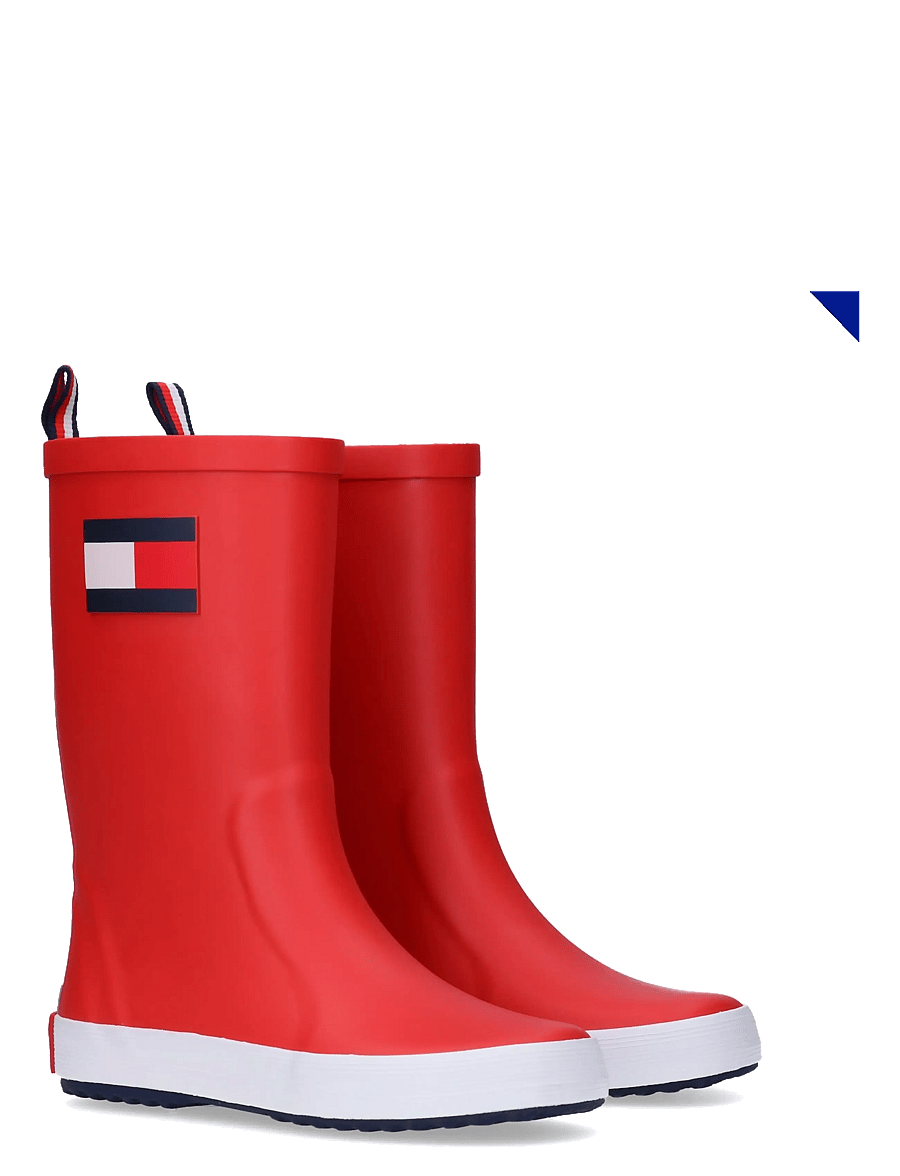 Tommy Hilfiger - FLAG RAIN BOOT BLACK - gummistøvler uden for - red - 0