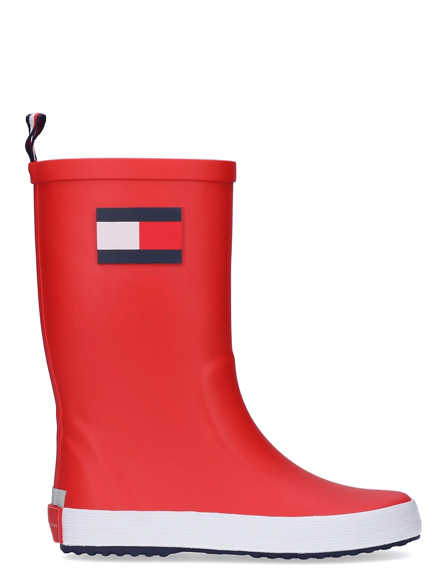 Tommy Hilfiger - FLAG RAIN BOOT BLACK - gummistøvler uden for - red - 1