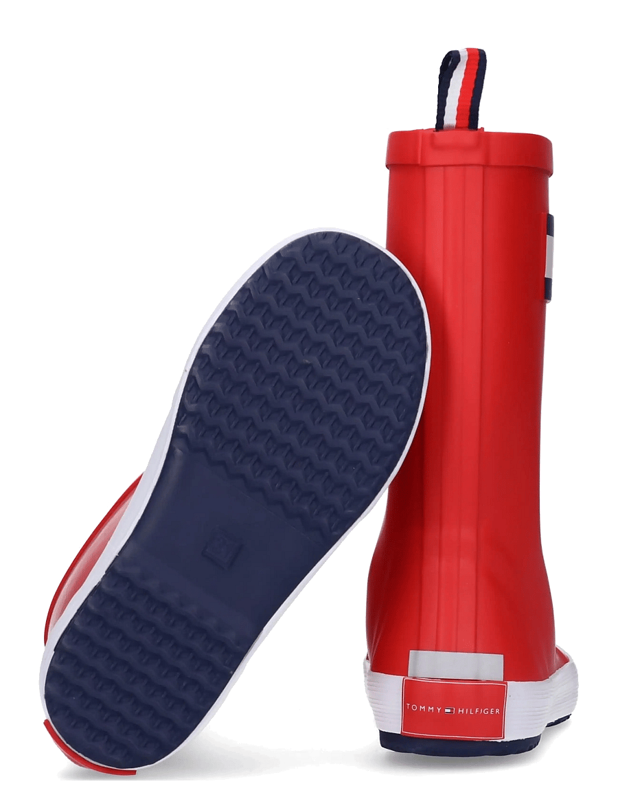 Tommy Hilfiger - FLAG RAIN BOOT BLACK - gummistøvler uden for - red - 3
