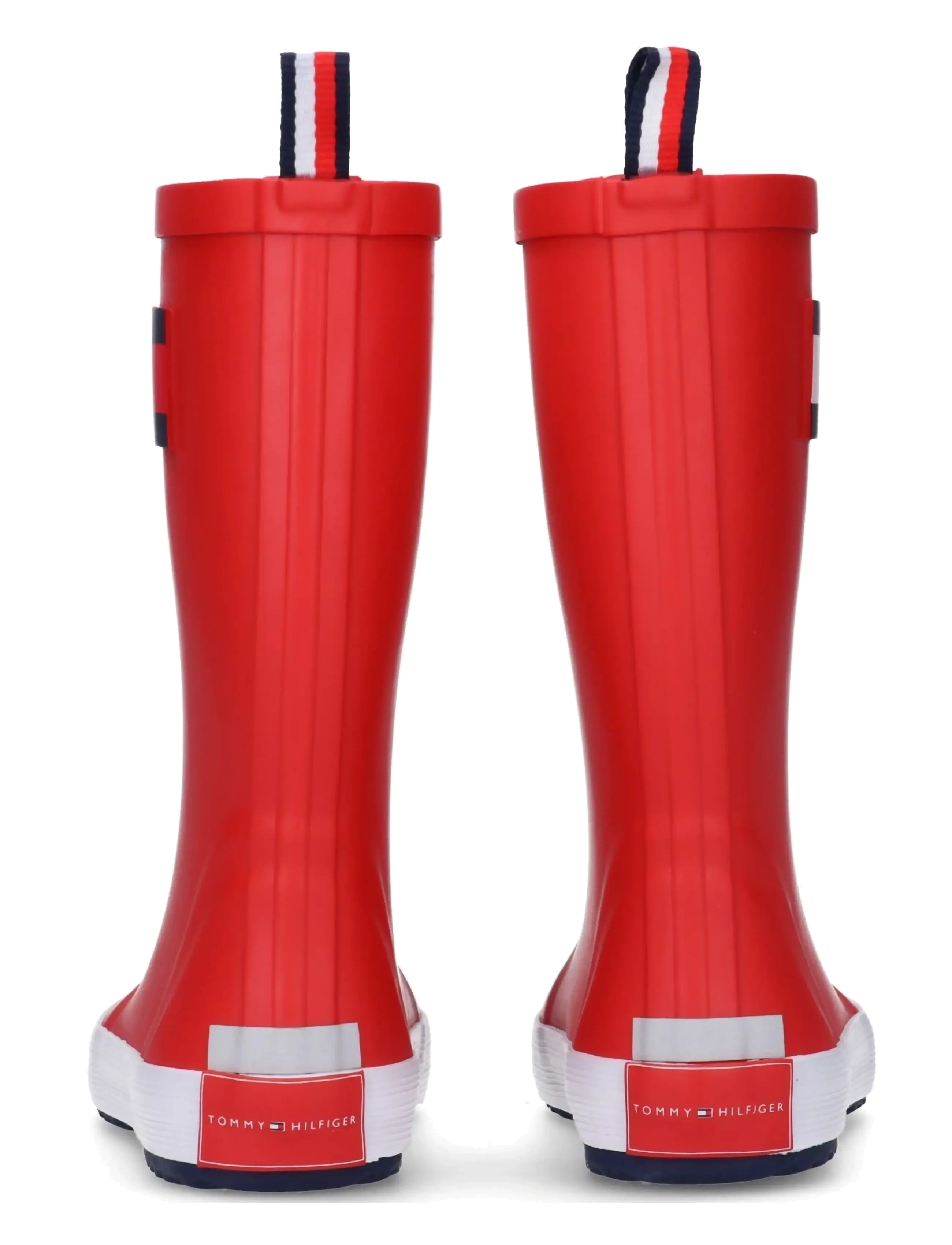 Tommy Hilfiger - FLAG RAIN BOOT BLACK - voodrita kummikud - red - 4